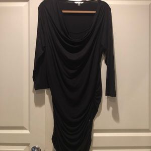 CAbi Black Ruched Dress Size L